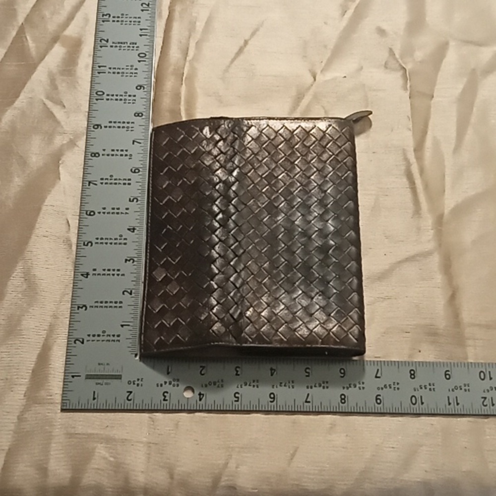 Bottega Venetta Woven Black and Metallic Wallet